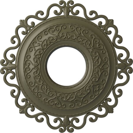 Ekena Millwork Orrington Ceiling Medallion (Fits Canopies up to 6 1/4"), 22"OD x 6 1/4"ID x 1 3/4"P, Painted Turtle CM22ORPTF